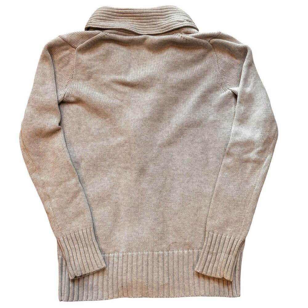 J. Crew Light Beige Shawl Collar Cotton Cardigan Covered Buttons Women's Small - Picture 2 of 5